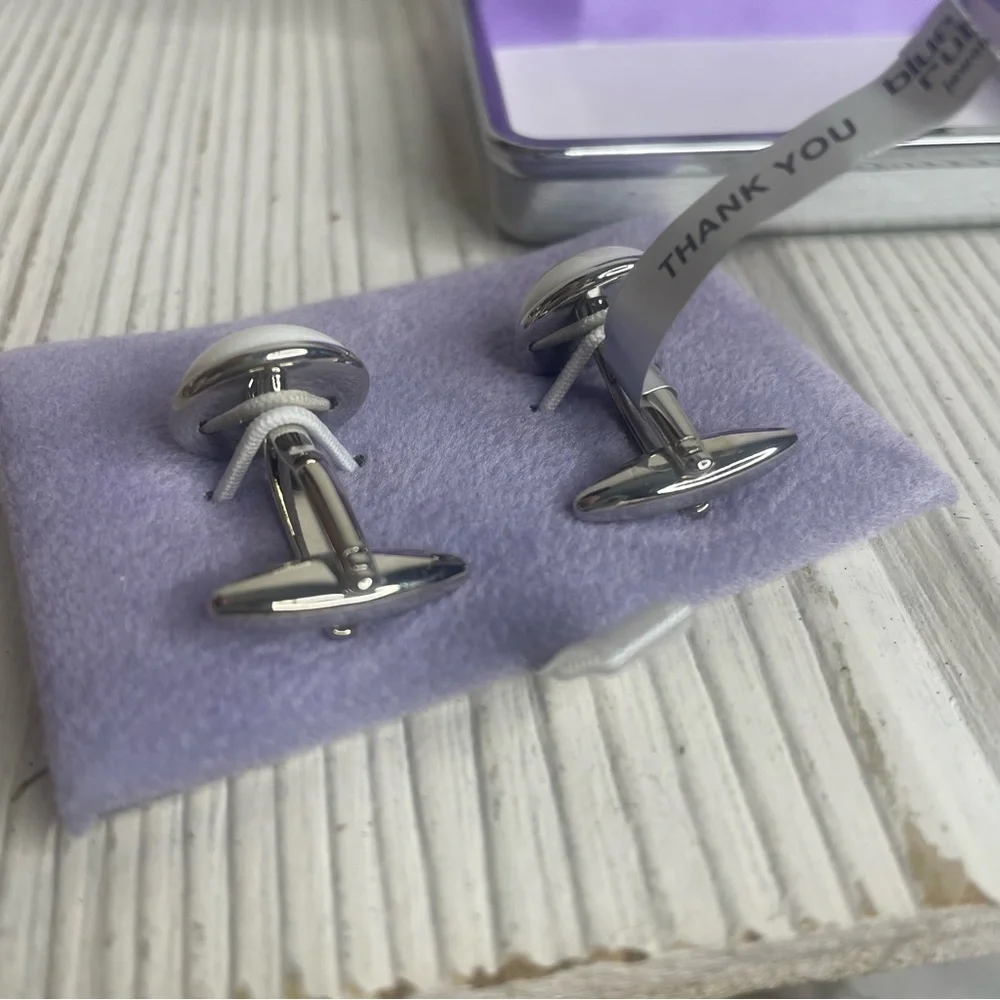 Cuffwear Guilty Not Guilty Cuff Links Rhodium Plated NIB Swivel Back Gift Box